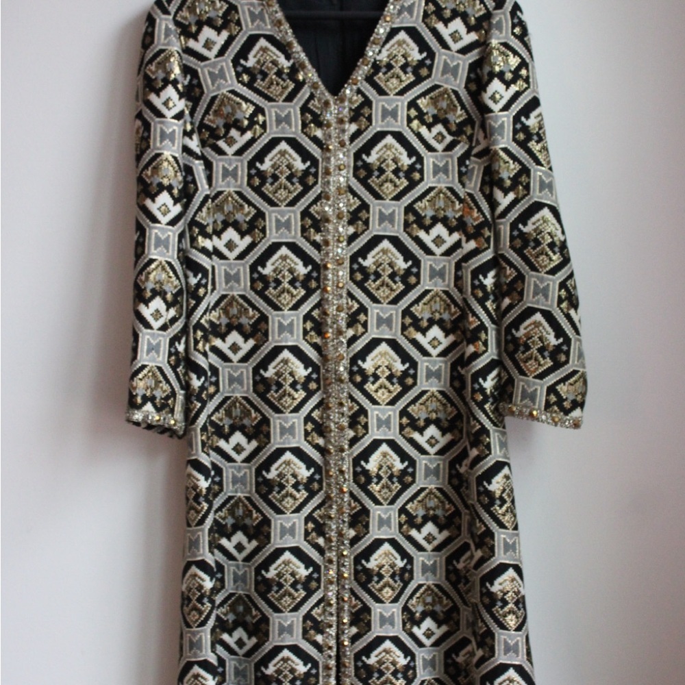 Chic Long Sleeve Vintage Geometric Dress